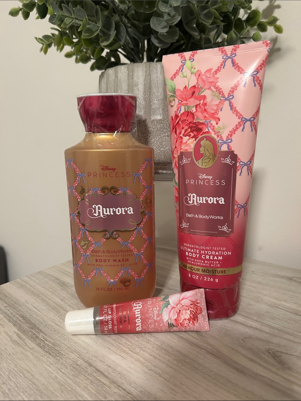 Bath & Body Works Disney Princess Aurora Pink Body Care Set NEW